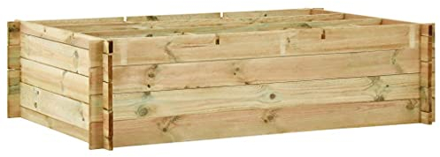 Pflanzgefäß, Blumenkasten, Hochbeet, Garten, aus imprägniertem Holz, 150 x 100 x 40 cm, Pflanzbeet, Balkon, Außenbereich, Holzstärke 16 mm