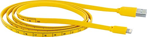 SCHWAIGER -WKL10 511- Lightning Sync & Ladekabel mit Maßband | USB 2.0 A Stecker > Lightning Stecker | Zum Laden und Synchronisieren mobiler Geräte