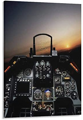 Kunstposter F16 Cockpit-Wandbild Heimdekoration Poster Wandkunst Hängebild Dekorative Malerei Poster 40 x 60 cm