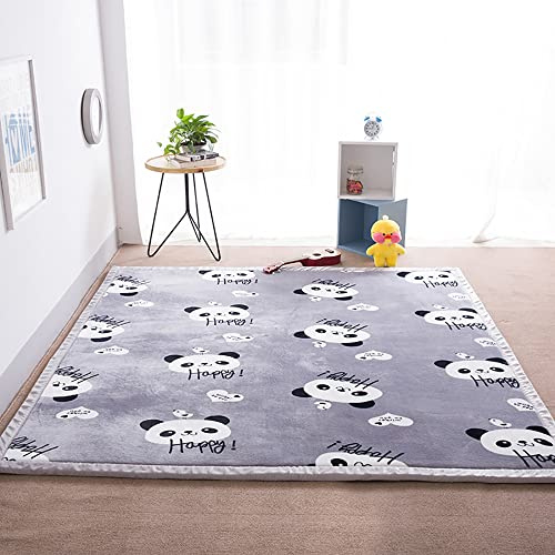 Loartee Teppich Für Kinderzimmer,als Krabbeldecke fürs Kind,3cm Dicker korallenrote Samtmatte Kinderteppich