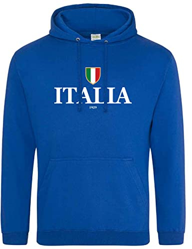 Italia Herren Kapuzenpullover Rugby Hoody Italienische Flagge Schild Nationen Italien Fans, königsblau, S