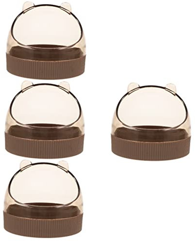 Ipetboom 4pcs Hamster Water Bowls Acrylic Rat Bowls Hanging Hamster Food Dish for Cage Supply Rabbit Food Chinchilla