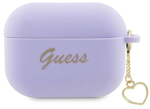 Guess GUAP2LSCHSU Hülle für AirPods Pro 2 lila Silicone Charm Heart Collection