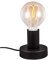 Mengjay Vintage Tischleuchte mit Kabelschalter Retro Nachttischlampe Tischlampe E27 Matt-Schwarz ohne Leuchtmittel Ø10cm (Schwarz)