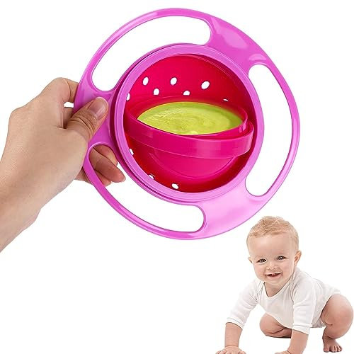 DZCYAOHL 360 Grad Gyro-Schüssel, auslaufsichere Snack-Schüssel, universelle Anti-Verschüttungs-Schüssel, magische Gyro-Schüssel, Anti-Verschütten, Baby-Schüssel, magische Schüssel für Babys und