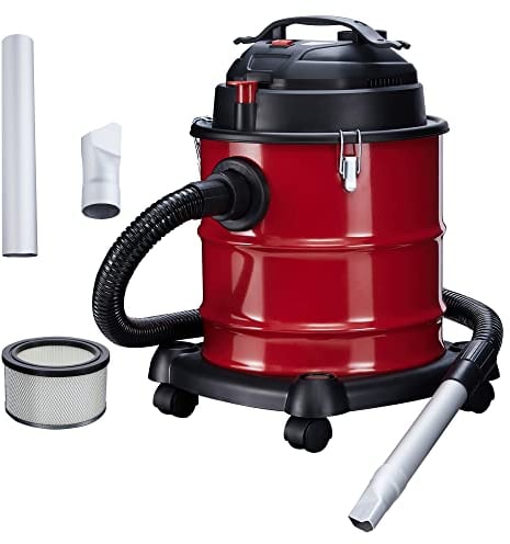 Arebos Ash Vacuum Cleaner Chimney Vacuum 1200W | 20L | with 4 wheels | incl. HEPA filter | suction and blow function | metal reinforced suction hose & 2 metal attachments