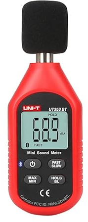 UNI-T Uni-trend Hygrometer UT353 UT353BT Sound Level Bluetooth Meter Digital Noise Measuring Tester 30-130dB Professional Decibel Monitor dB Detector(UT353)