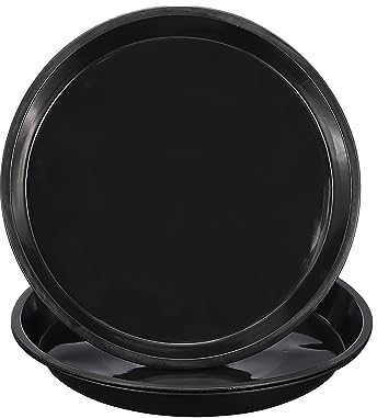 PATIKIL 3 Pack Plastic Plant Saucer, 14 Inch Plant Tray for Pots Round Plant Dish Plant Drip Trays Water Tray for Indoors Outdoors Garden, Black