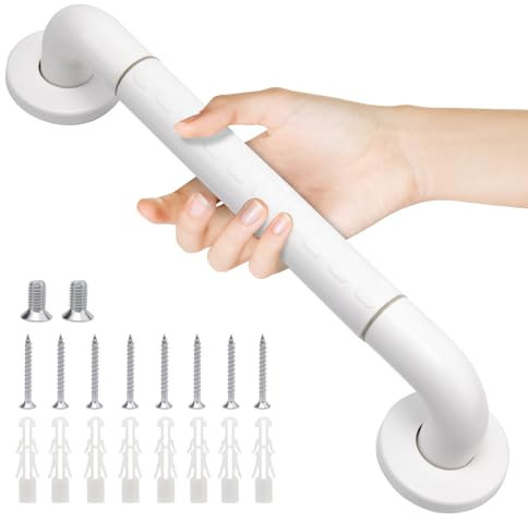 Maniglioni Bagno Con Maniglia Antiscivolo e Cerchi Luminosi di Sicurezza,WC,Doccia,Porta Asciugamani,Aiuto Scala Anziani e Bambini 40 cm