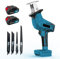 Cordless Reciprocating Saw with 3.0Ah Battery and Charger, 18V Brushless Electric Pruning Saber Saw, 0-3000SPM Variable Speed,Electric Sabre Saw with 4 Saw Blades, for Wood Metal PVC Pipe Cutting