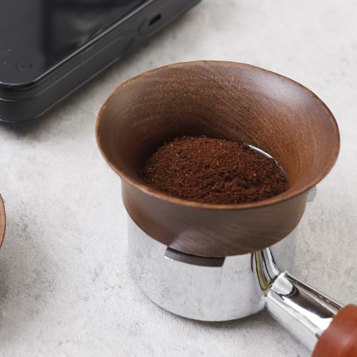 Pevfeciy Kaffee Dosierring 58mm | Siebträger Dosierring Nussbaumholz | Dosierring mit Magnet für Siebträger | Profi Barista Zubehör,58mm