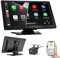 Pantalla táctil IPS HD de 9 pulgadas, cámara para salpicadero de coche, inalámbrica, Carplay y Android Auto frontal y trasero 1080P, estéreo de coche, portátil, navegación, GPS, audio, receptor de