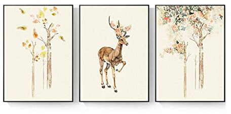 VejiA Gerahmte Wandkunst, Dekoration, Gemälde, Triptychon, hängendes Gemälde, europäisches Wohnzimmer, Schlafzimmer, Veranda, Wandgemälde