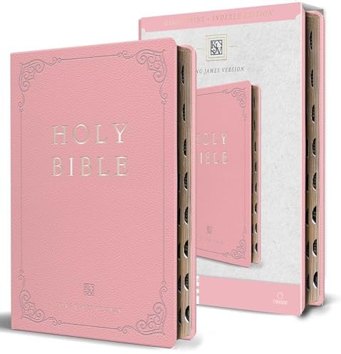 KJV Large Format Giant Print Pink Leathersoft with Index: King James Version, Pink, Premium Imitation Leather, With Ribbon Marker, Giant Print Large ... Index (KJV Large Size Giant Print Editions)