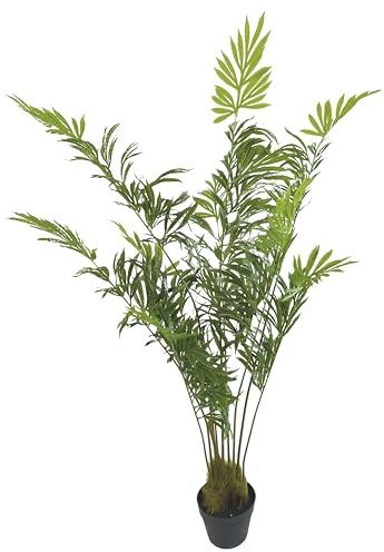 Tecnokit Kunstpflanze Palme Areca Caryota 140 cm Künstliche Pflanzen für den Außenbereich Gefälschte Palme Wohnzimmer Dekoration Schlafzimmer Balkon Philodendron Bambus Zypresse (PALMA ARECA CARYOTA