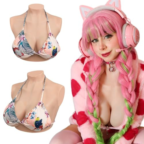 KUMIHO Silikon Brüste Crossdresser Brüste Realistisch Künstliche Brüste für Crossdresser Mastektomie Cotton Filler C Cup Elfenbein