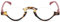 ABETOS Lesebrille Halbrand Damen Herren Anti Blaulicht Retro Mode Halbmond Halbrahmen Lesehilfe Sehhilfe Federscharnier Blaulichtfilter Computerbrille mit Stärke, Schildpatt&Rot+3.0