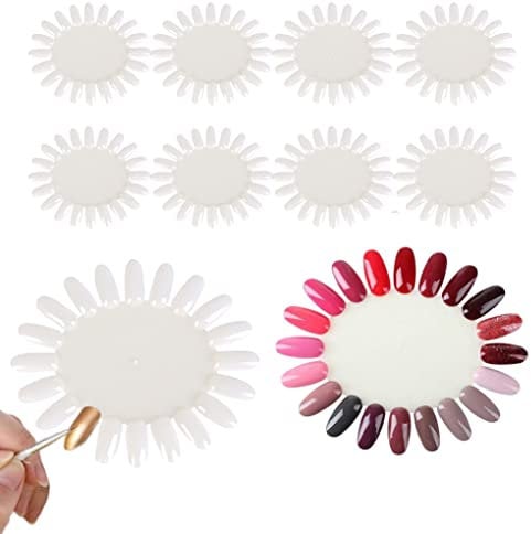 Nail Display Tips Nail Art Colour Display Wheel Nail Polish Sticks for Practise 10PCS Natural Color nail wheels