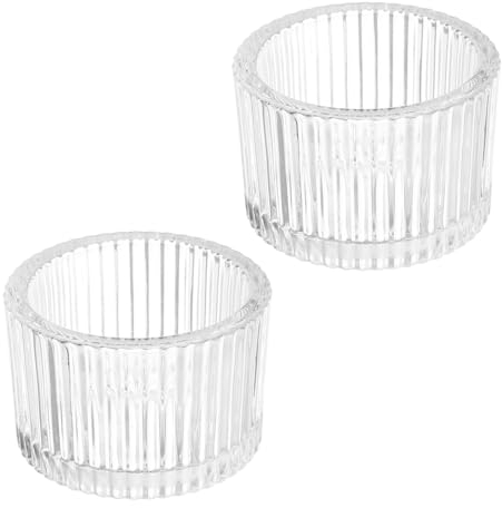 PATIKIL 2 pcs Tealight Candle Holder, Tea Lights Candle Holder Glass Votive Candle Holders Glass Candle Holders for Table Centerpiece Decor Wedding Dinner Party, White