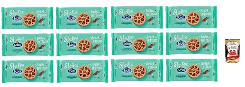 Riso Scotti Crostatina Cacao, Snack mit Kakaocreme, laktosefrei, ohne Milchproteine ​​und ohne Spuren, 12x 144g (4x36g) + Italian Gourmet polpa 400g