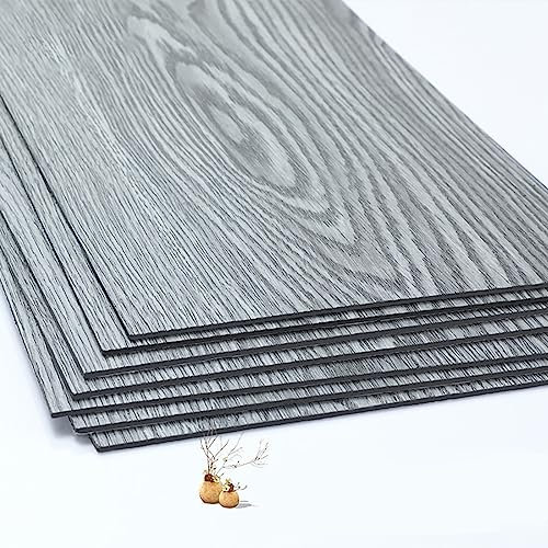 36pcs Self Adhesive Floor Tile Peel and Stick Floor Tiles with Grey Wood Effect Self Adhesive Floor Tiles 2.0 mm Thick for Bedroom Office Kitchen Floor Plank 91.5 cm x 15.2 cm(5.02㎡,Grey)