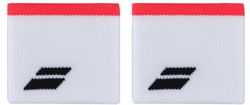 Babolat Unisex-Adult Wristband Frottee mit Logo, Einheitsgröße, Farbe Weiß/Grau, schnelle Schweißaufnahme, Breite 7,5 cm, schwarzes Handgelenkband für Gymnastik, Tennis, Badminton und Padel