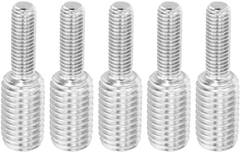 PATIKIL M8*M14*50 Doppelt-Endgewindebolzen, 5er Packung 304 Edelstahl Stangenbolzen Gewinde Reduzieradapter für Möbelbeschläge, 50mm lang