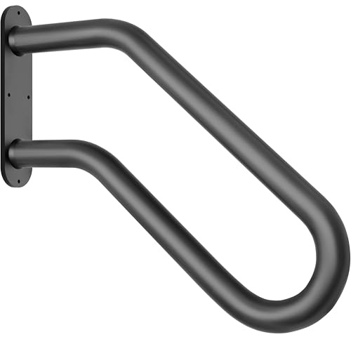 ZOOKASEA Handrails for Outdoor Steps, Heavy Duty Non-Slip Handrail, U-Shaped Safety Hand Rails, Wall-Mounted Rail for 1-3 Step Stairs, 19 Length Railings for Indoor and Outdoor