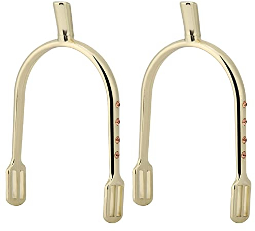 Verchromte Sporen für Junge Mädchen, Schmale Sporen aus Verchromtem Messing und Zinklegierung für Damen, Reitsport, Pferdepflegeprodukte (GOLD)