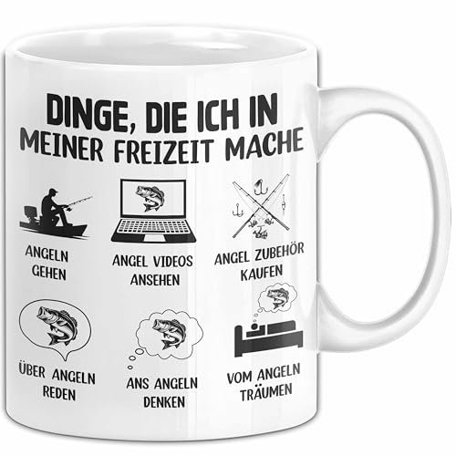 Dinge Die Ich In Meiner Freizeit Mache Angeln Tasse Geschenk Für Angler (Weiß)