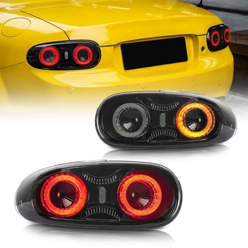 Archaic Rückleuchten kompatibel mit 2009-2015 Mazda MX-5 MK3 NC2 NC3 Miata Roadster 2-türiges Cabrio, mit Animation DRL,mit E-Prüfzeichen
