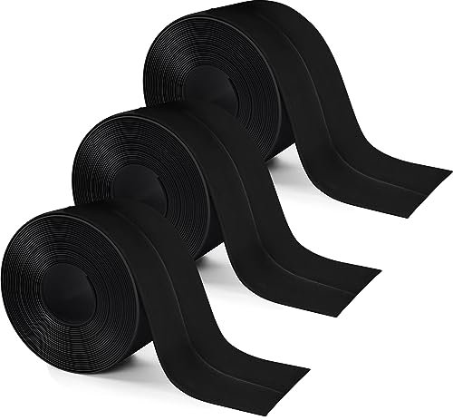 3 Rollen Dichtungsband Selbstklebend, Wasserdichtes Klebeband PVC Leisten Selbstklebend für Küche Spüle, Wandecke,Toilette, Badewanne, Feuchtigkeit und Verhindert Schimmel, 38mm x 3,2m (Schwarz)