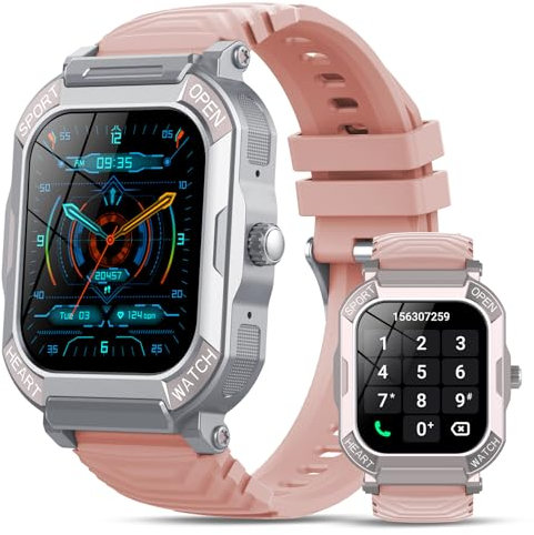 Smart Watch for Men Women Answer/Make Calls, 1.85 Touch Screen Fitness Watch Heart Rate Sleep Monitor Step Counter, 113 Sports Modes Fitness Tracker, IP68 Waterproof Smartwatch Android iOS, Pure Pink