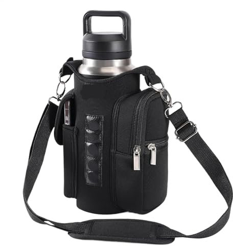 Water Bottle Carrier - Magnets Cup Holder Pouch for Gym Hiking,Insulation Water Bottle Carrier Bag with Phone Pocket for 24/32/40 Oz Cup for Gym Hiking Camping