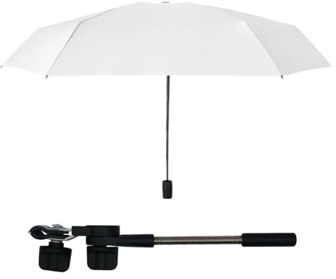 Paraguas con Clip para Silla, Cochecito con Paraguas para Bebé - Parasol ajustable de 360° para cochecito con abrazadera - Paraguas para silla con protección UV, sombrilla para cochecito de bebé, coch
