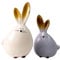 FONDUO 2 Stück Osterhase Keramik Osterdeko Hase Figuren Deko Ostern Osterhase Porzellan Ornamente Osterhasen Figuren Tischdeko Ostern Deko Porzellanhase für Wohnzimmer Heimdekoration Geschenk (A)