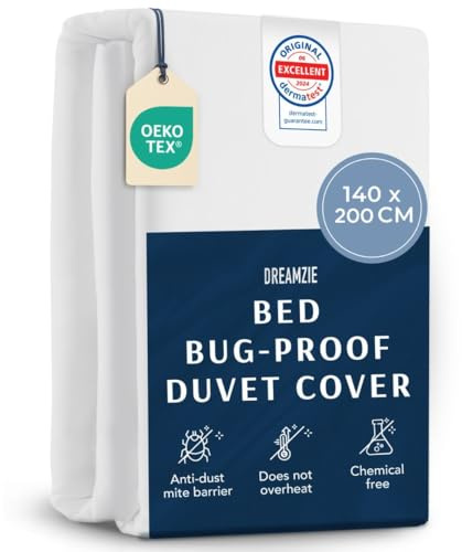 Dreamzie - Milbenbezug Bettdecke 140x200cm - Encasing - Allergiker - Weiß | mit Reißverschluss · Anti Milben · Milbenschutz · Milbenschutzbezug · milbendicht · Allergie Bettwäsche · waschbar bei 95°C