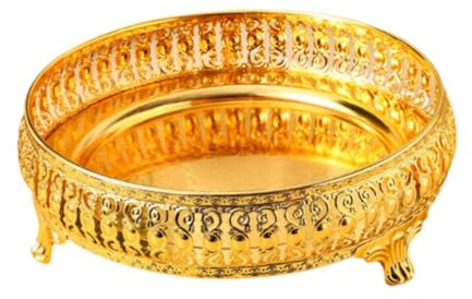 misppro Bandeja de fruta de aleación de zinc dorado, decoración elegante europea para aperitivos y frutas