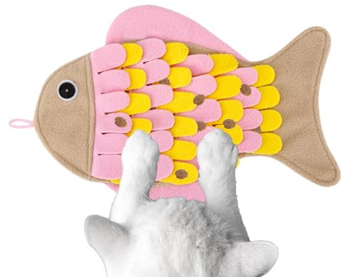 Schnüffelteppich für Hunde, Futtermatte für Katzen in Fisch, ohne Verrutschen für Haustiere, interaktiver Futternapf für Katzen, Haustierzubehör