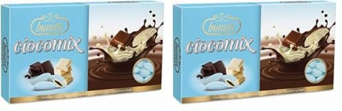 Buratti Confetti Ciocomix Azzurro - 1 Kg (Confezione da 2)