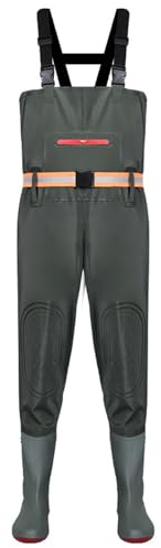 ENEN Waders Peche Homme Femme 36-46, Cuissarde de Peche Grande Taille, Nylon Composite PVC Pantalon de Bassin avec Bottes en Caoutchouc Antidérapant pour Les Travaux sous-Marins