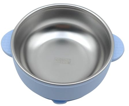 Stibtmr Bol Bébé en Acier Inoxydable,Bols en Acier Inoxydable pour - Vaisselle 2 en 1 Double Couche Anti-Échaudage avec Poignée, Accessoires de Repas pour à Domicile et au Restaurant