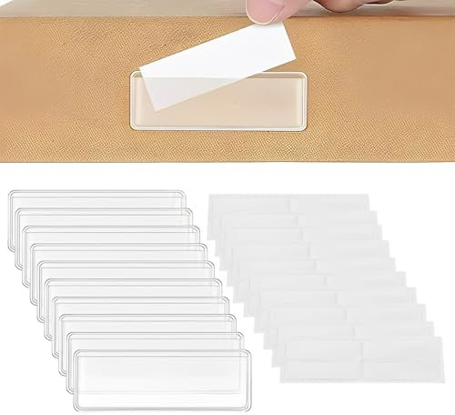 10 Pièces Porte-Étiquettes Porte Etiquette Adhesif Porte Étiquettes Transparent Porte-Étiquettes Adhésives pour Bibliothèque Supermarché Étagère, Boîte Aux Lettres,porte nom boite aux lettres