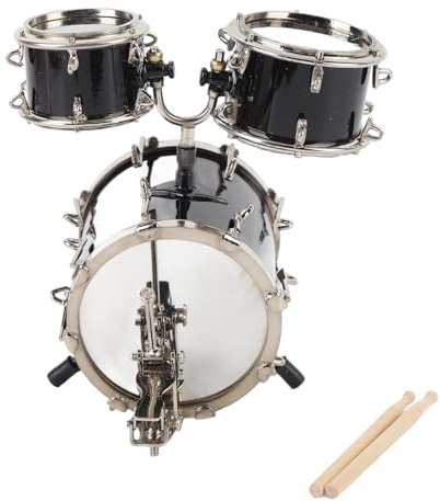 Tissting Mini Trommel Modell Miniatur Schlagzeug Set 3D Metall Modellbausatz Jazz Trommel Modell aus Metall Ornament Miniatur Musikinstrument Schlagzeug Set für Lehrer Studenten Absolventen