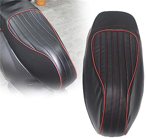 Pizgear Motorrad, for Vespa, GTS300 GTS 125 150 250 300 Schwarz/Rot Sattelleder, for Sitz, Bezug Zubehör Motorrad Sitzbezug