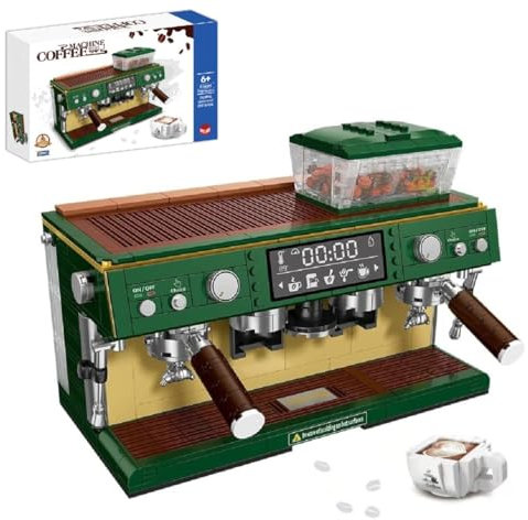 Coffee Machine Building Blocks Set, 928 Pcs Creative Double-Head Coffee Maker Blocks Kit, Mini Bricks Coffee Machine Model Set, Gifts for Adults Children