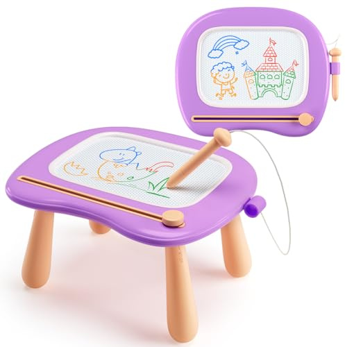 SYHLN Magnetic Drawing Board Toys for 1 2 Year Old Girls Gifts | Doodle Pad for Toddlers Kids Age 1-3, Preschool Educational Toys for Babies 12-18 Months Birthday Presents - Purple