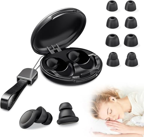 Ulluthu 1 Paio Tappi Orecchie Dormire, Tappo Orecchia Antirumore In Silicone Cuffie per Comfort Elasticità Tappi Orecchie Riutilizzabilii Cuffie per Dormire Design Piccolo S/M/L per Viaggi