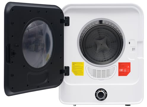 ECLIVON Secadora de Evacuación 4,5 kg con 5 Programas, 830 W, Blanco | Para Piso Casa Mobil Home, Carga Frontal Secadora de Ropa, Montable en la Pared Secadora de Ropa con Tambor Inox, 60x50x44 cm