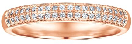 Calefee Damenring 750 Rosegold, Ringe mit Labor Diamant Eternity Größe 63 (20.1), Eheringe Echtschmuck